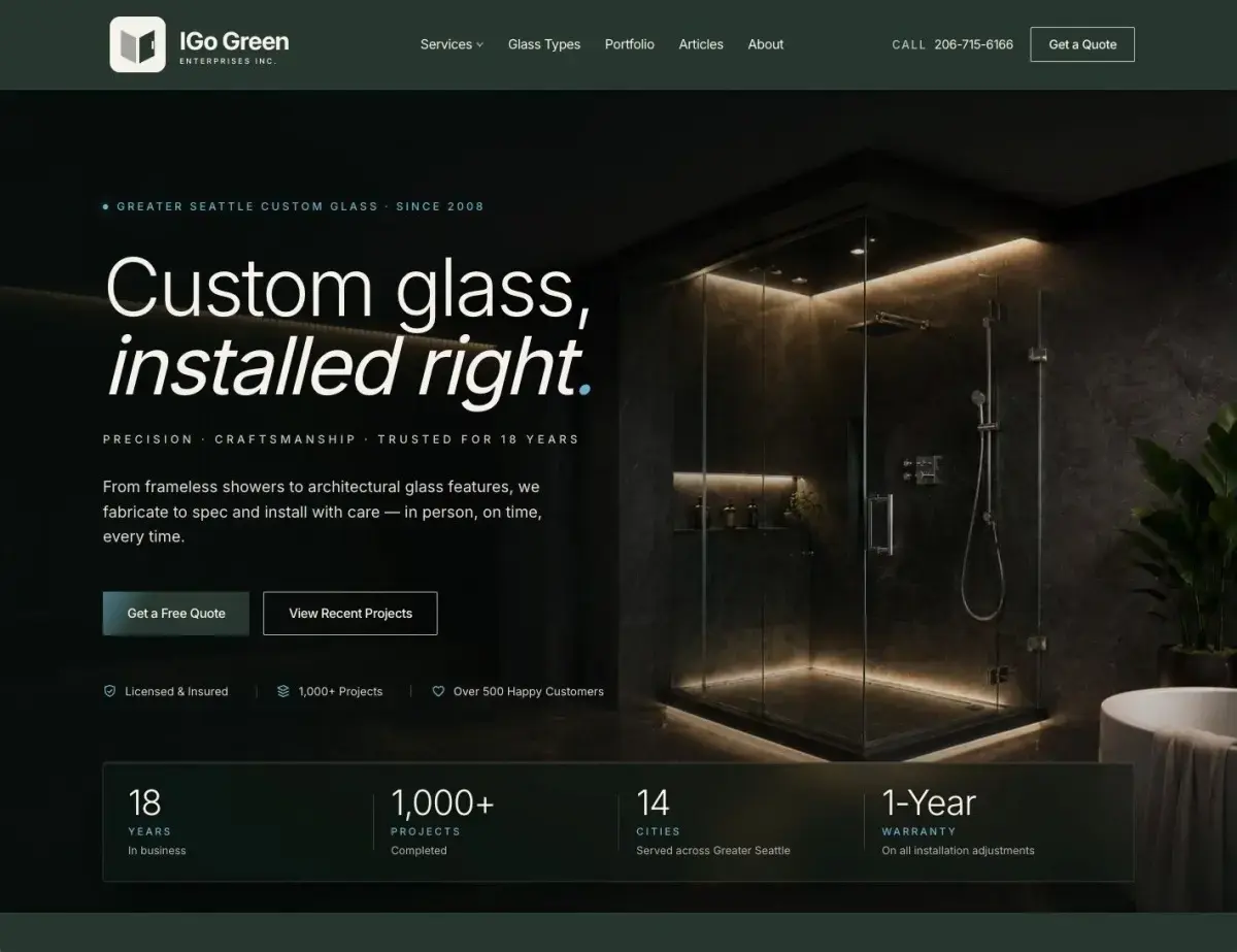 IGo Green Enterprises website after the ChegTech redesign