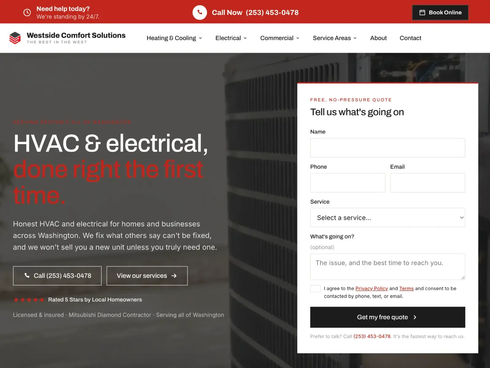 Westside Comfort Solutions' website redesign and SEO rebuild by ChegTech