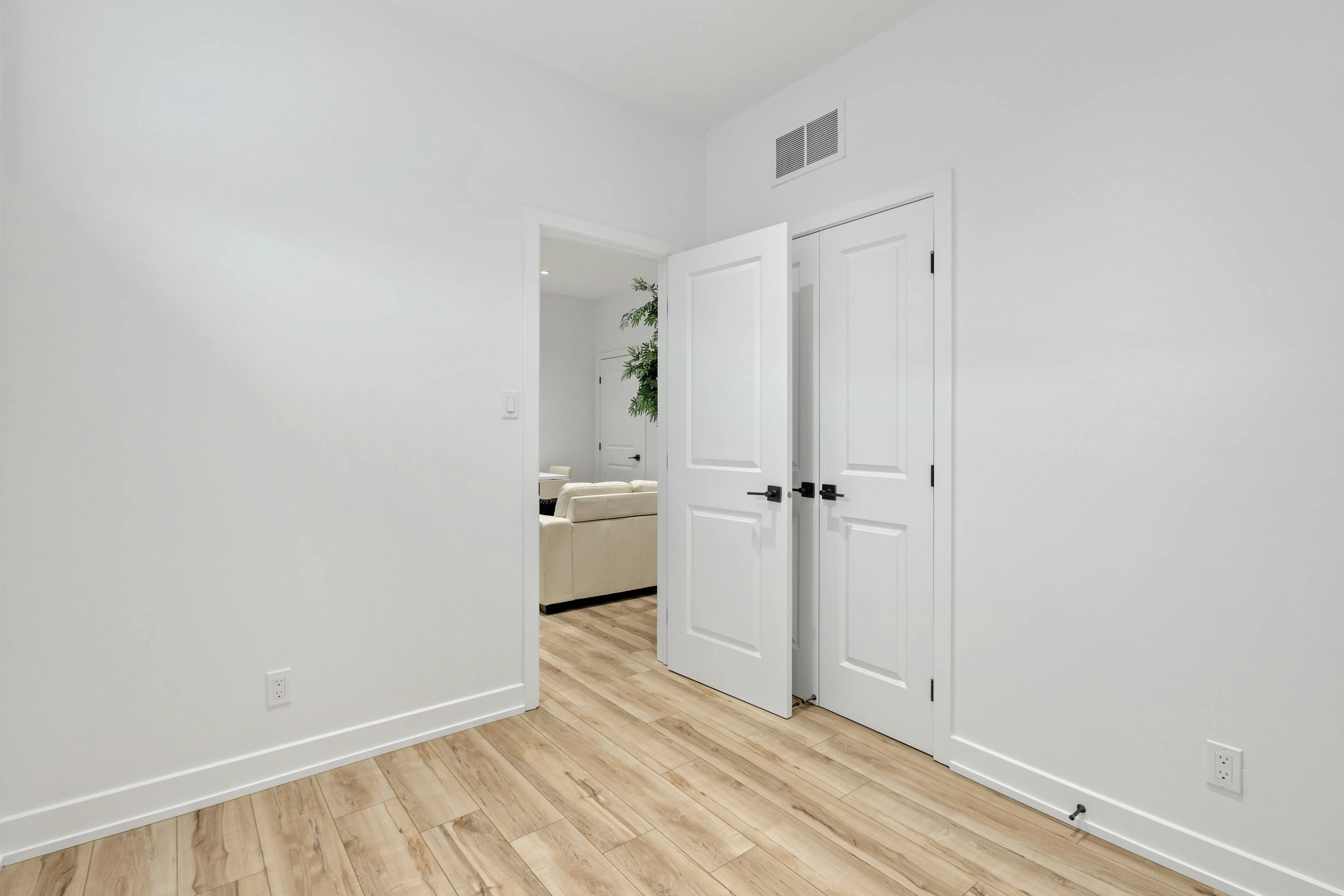 Doors aligned in a room